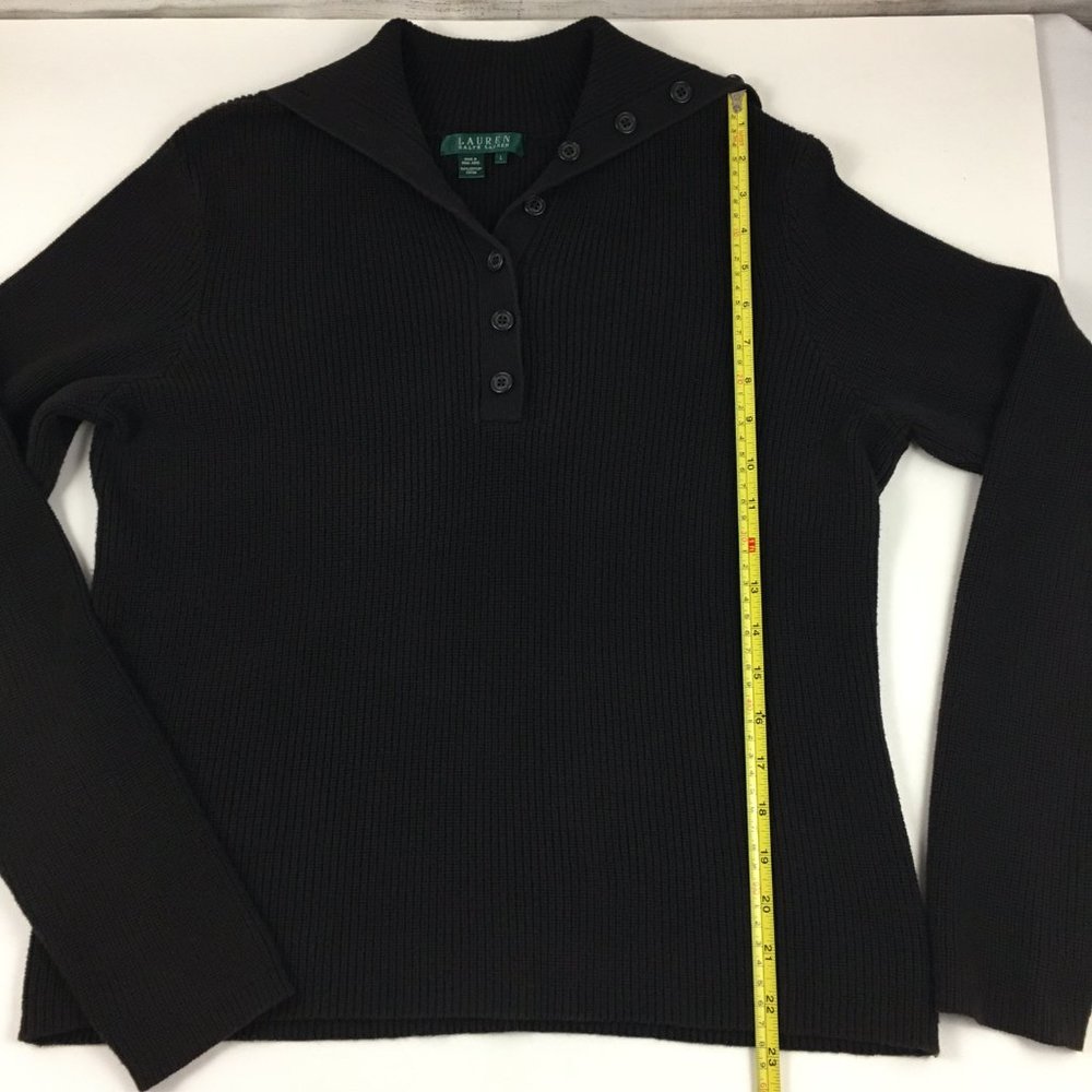 Ralph Lauren Black Sailor Neck Vintage Sweater 100% Cotton - Picture 7 of 8